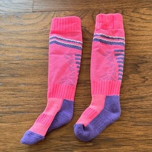 Pink Purple and White Soccer Knee-High Socks